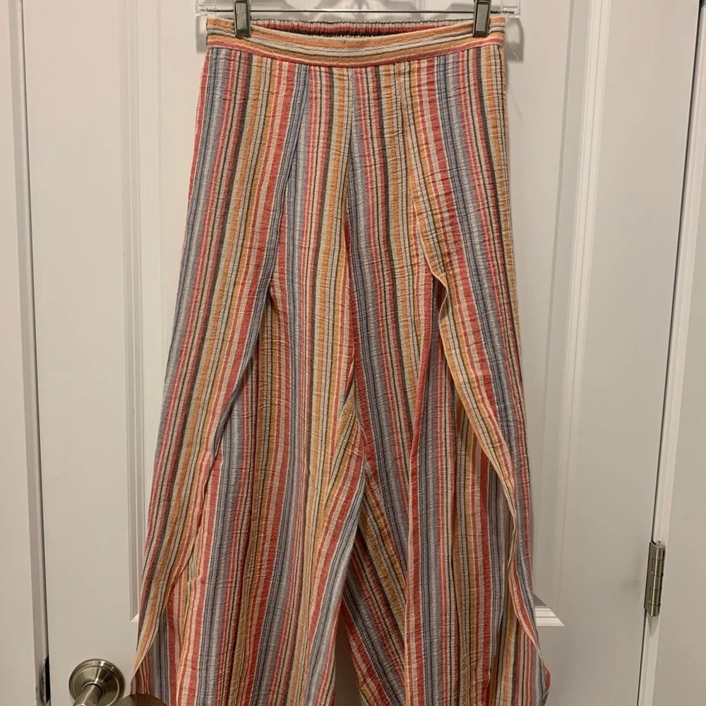 Anthropologie Pastel Striped Wide Leg Pants - Picture 6 of 7